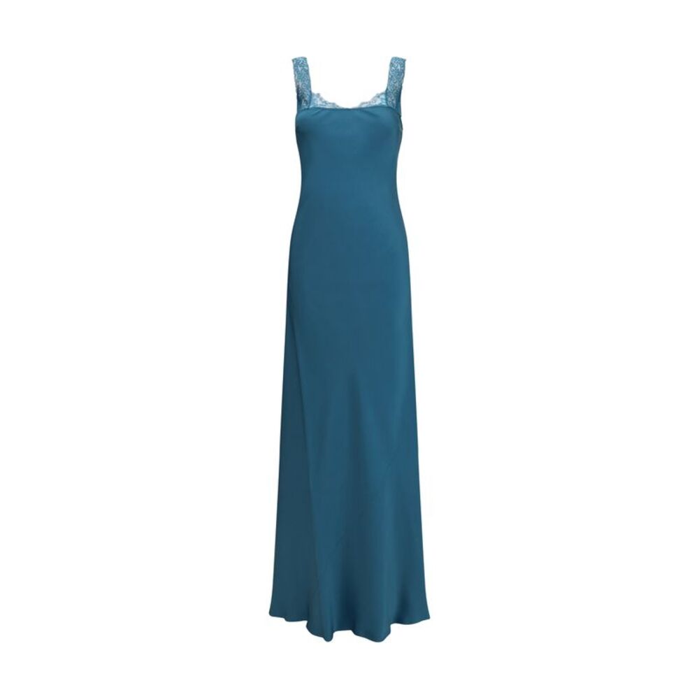 Forte_Forte Women Satin Maxi Dress With Lace Trims